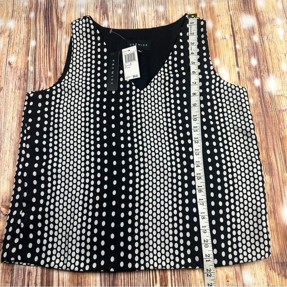 NWT Premise sleeveless Women’s Blouse Size Small White/Black - Picture 8 of 8